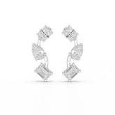 3.45 CT Lab Diamond Multi-Shape Three Stone Earrings